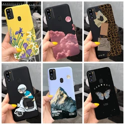 For Samsung M21 Case SM-M215F Cover Fashion Flower Soft Silicone Phone Case For Samsung Galaxy M21 2020 2021 M 21 GalaxyM21 Capa