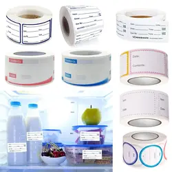 1 Roll Self-Adhesive Removable Freezer Refrigerator Food Storage Paper Sticker Labels White Date Stickers For Home Storage Tags