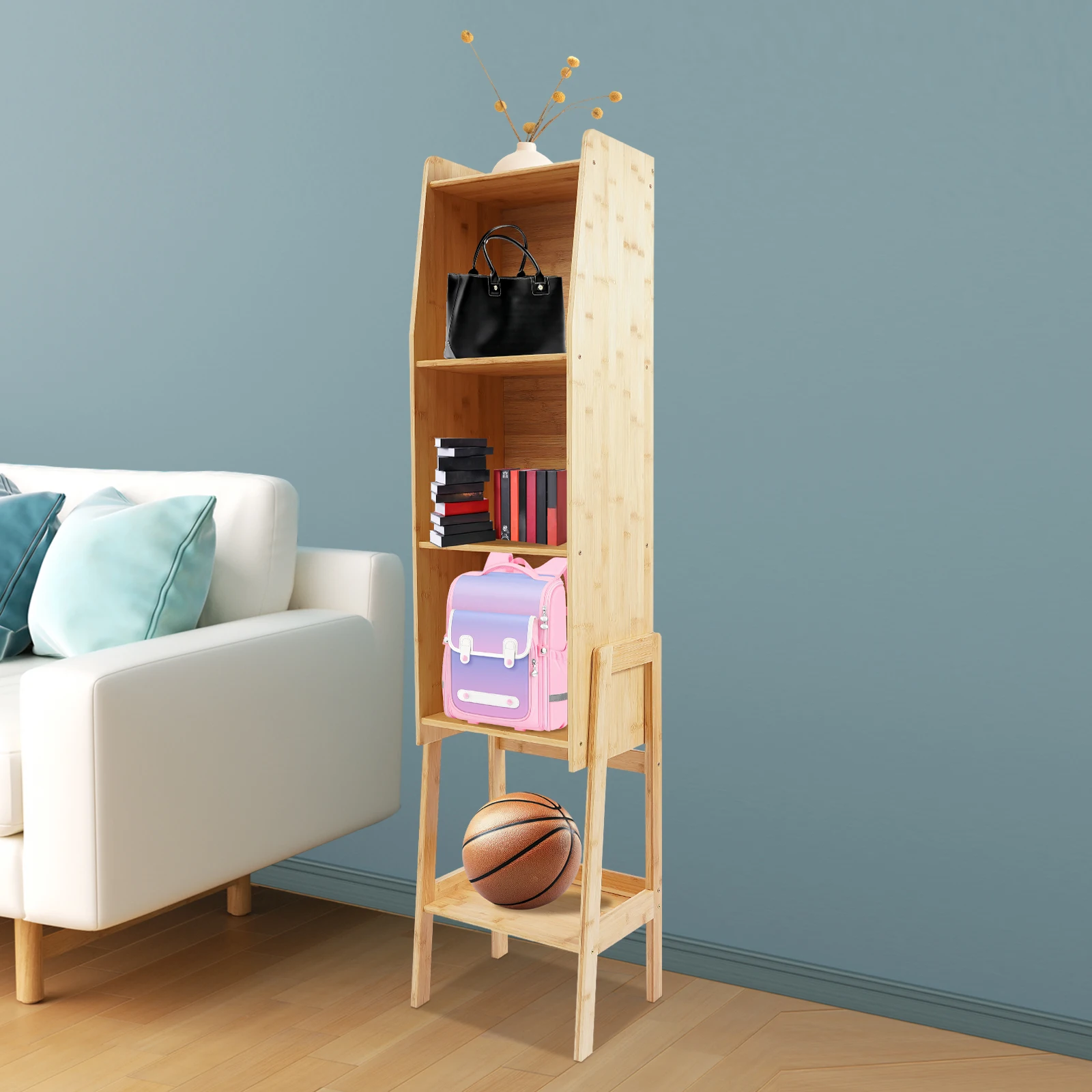 

Современный приставной столик 14.6*10.7*57.5 дюймов, тумба-столик с пятью ярусами для кухни, столовой, гостиной, прихожей