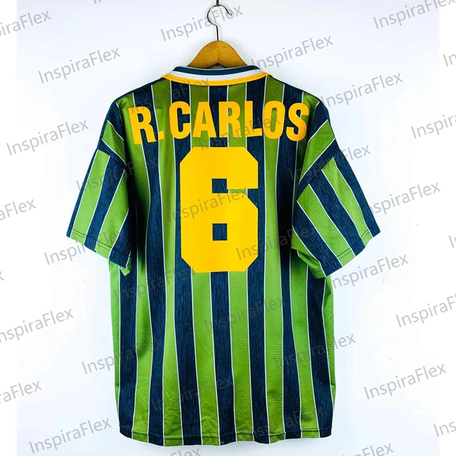 Vintage Classic Summer 1995/1996 #6 R.CARLOS Soccer Sport T-shirt Home/Away Kit Football Jersey For Adult/Kids