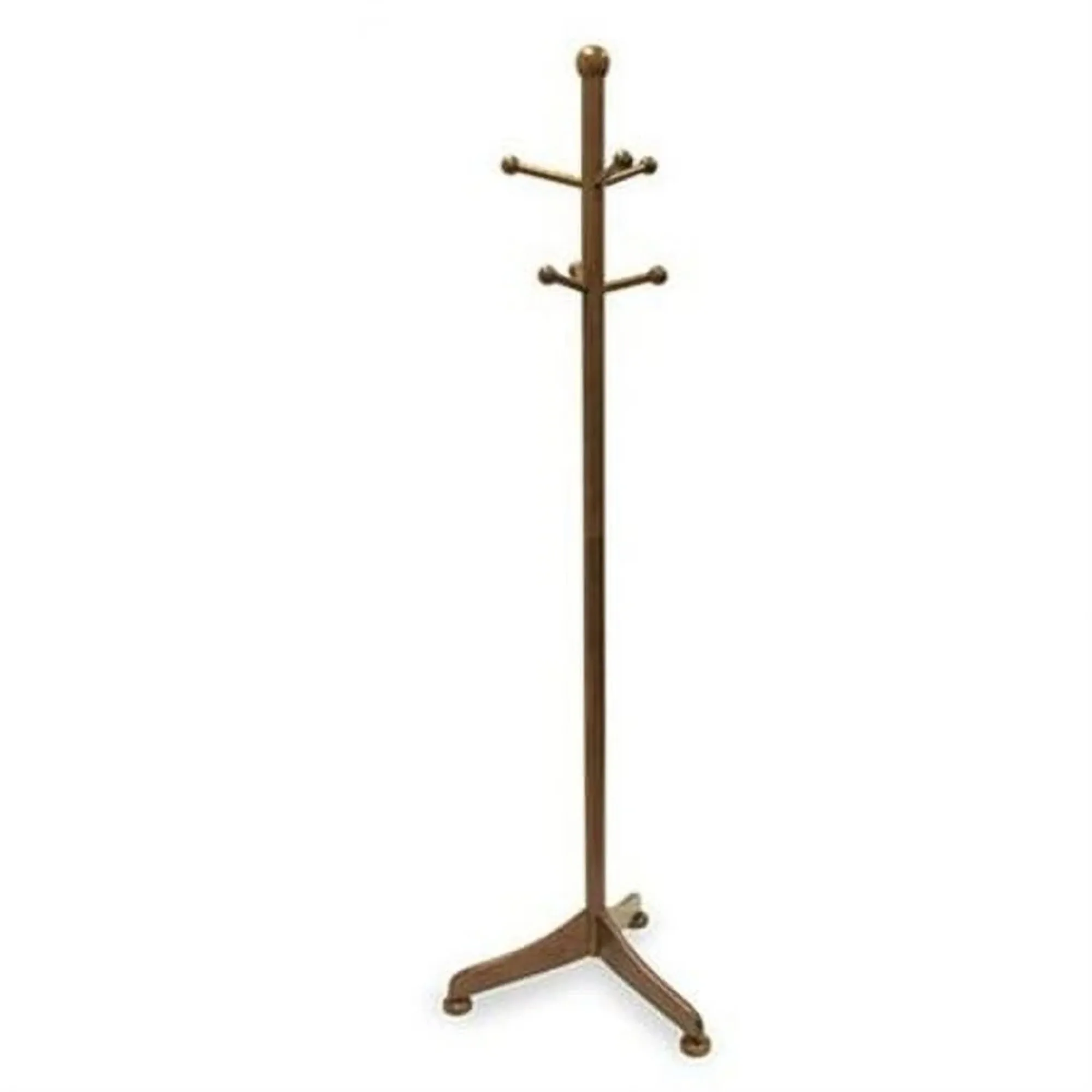 

Coat Tree, 6 Pegs, Walnut Finish，Coat Hanger with 6 Pegs