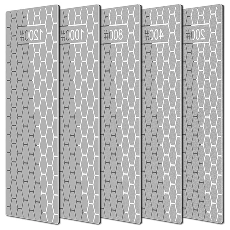 A21I-Diamond Whetstone Set With Honeycomb Surface Plates, Sharpening Discs In 200/400/800/1000/1200 Grit From Coarse To Extra