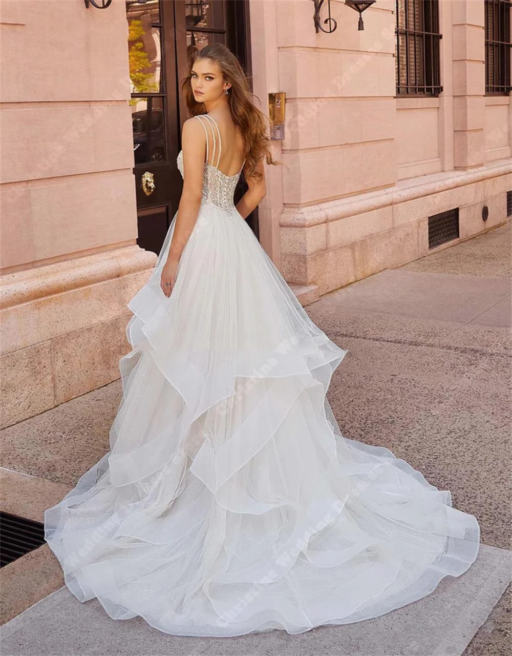 Abiti da sposa con stampa floreale in pizzo bohémien per le donne abiti da sposa senza maniche con scollo a cuore creativo lunghezza di lavaggio Vestido De Novia