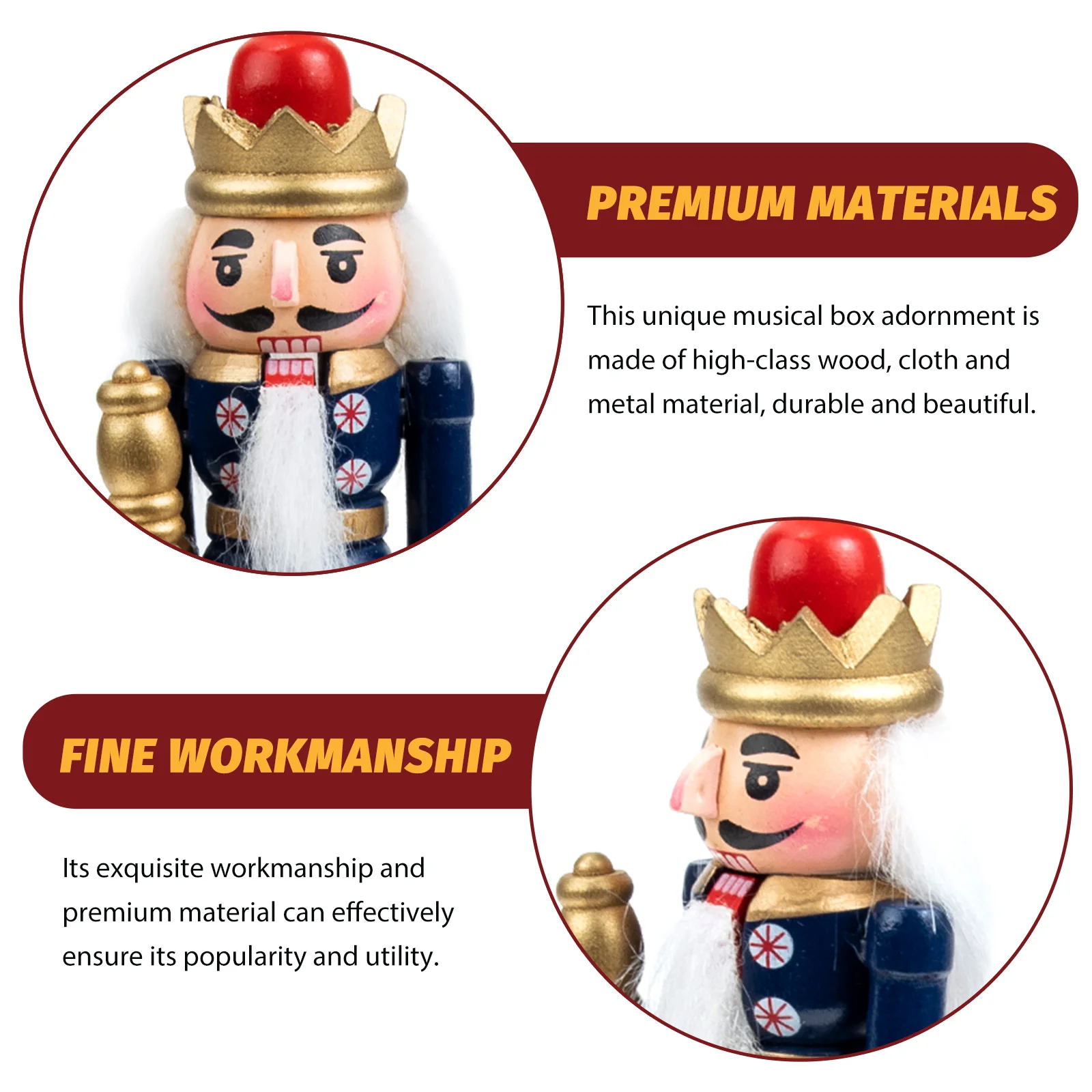 

Music Box Decoration Nutcracker Statue Musical Decorations for Christmas Dinner Table Birthday Bag