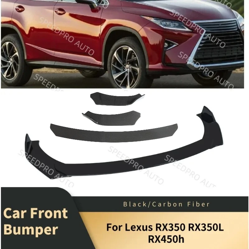 Para Lexus RX350 RX350L RX450h: Spoiler Divisor de Para-choque Dianteiro, Difusor Automotivo, Acabamento Inferior do Para-choque, Protetor de Arranhões, Preto