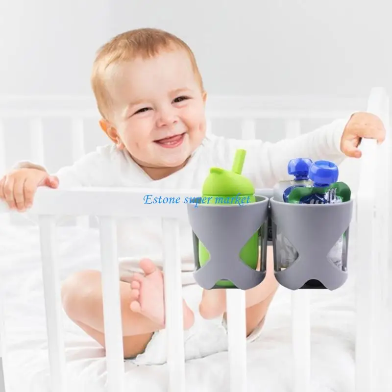 090B 2 in 1 Universal Strollers Cup Holder Stand Infant Milk Bottle Organiser Rack