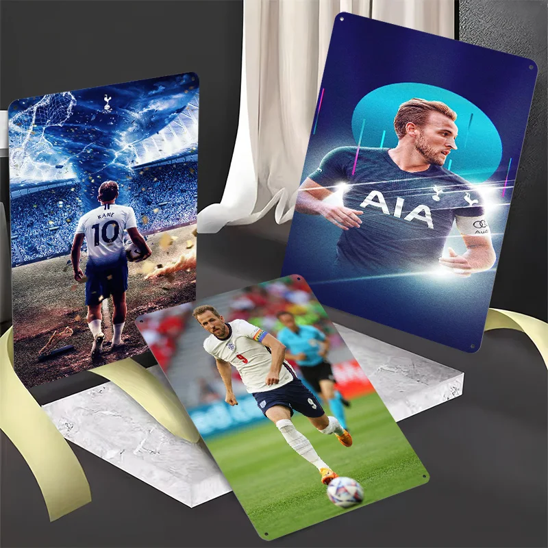 Harry Kane Football Metal Posters Customizable Vintage Metal Signs Wall Art Retro Tin Plaque for Man Cave Setup Decorations Home