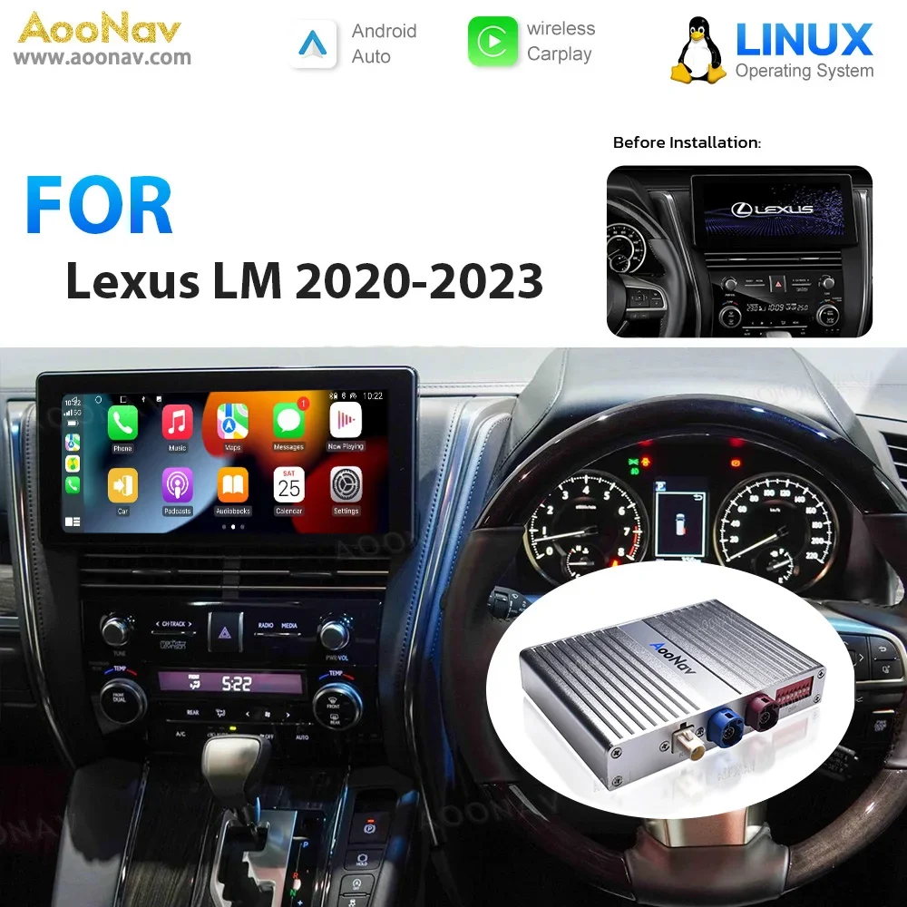 Mirror link Box bus adapter For Lexus LM 2020 2021 2022 2023 Android Stereo Oem Screen volant car radio aux upgrade Linux System