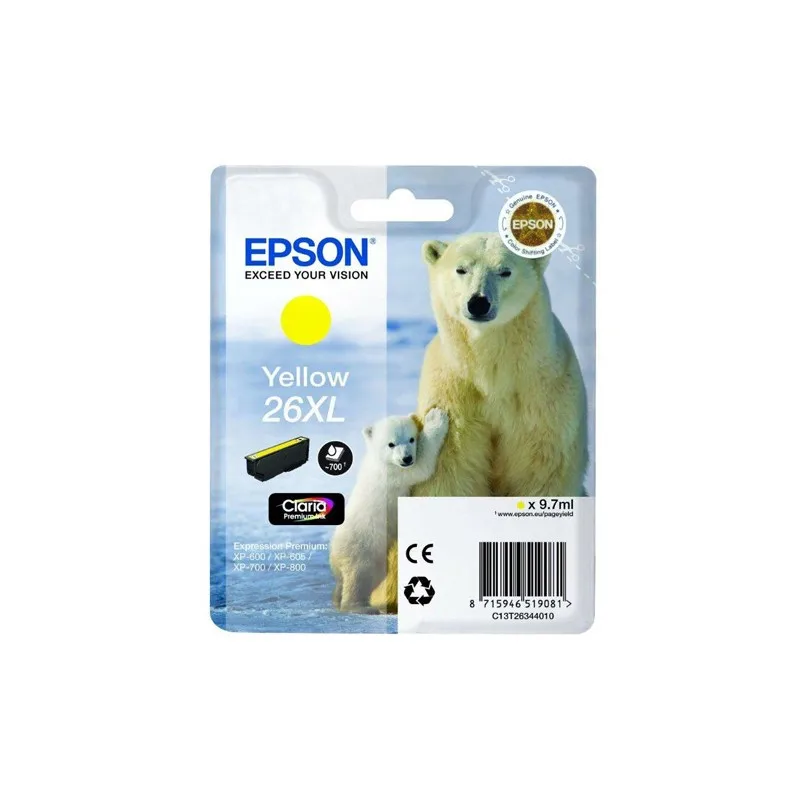 Epson T2634 (26XL) yellow Original ink cartridge-C13T26344012 T2634 tintasycartuchos.com