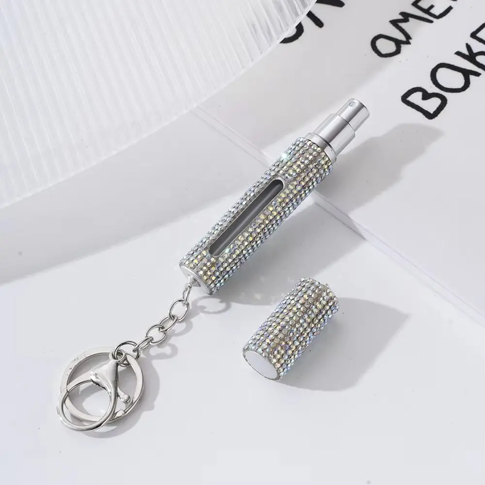 Wykwintna, wielokrotnego użytku butelka na brelok 5ml, przenośna butelka z rozpylaczem, kryształowy, pusty mini pojemnik na kosmetyki do podróży.