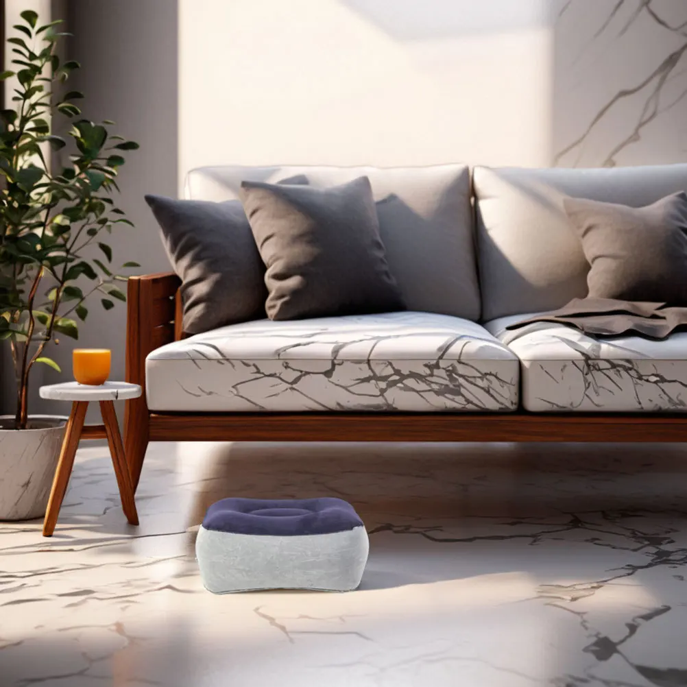 2 шт. надувная подушка для ног, высокопрофильная флокированная ПВХ, легко чистится, удобная для путешествий, для автомобиля, самолета, на открытом воздухе