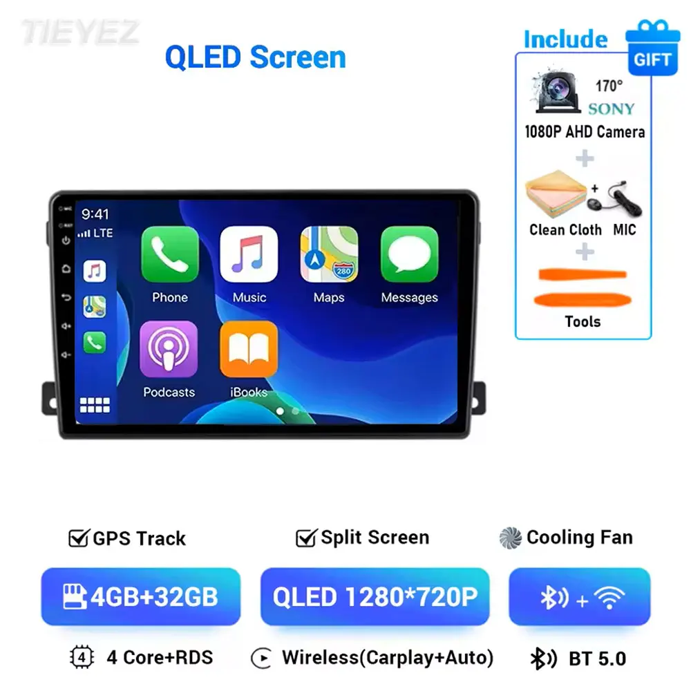 Voor Ford C-MAX 2003-2010 Android 15 Carplay Auto Radio Multimedia Video Player Navigatie GPS 2 Din DVD DSP WIFI 4G