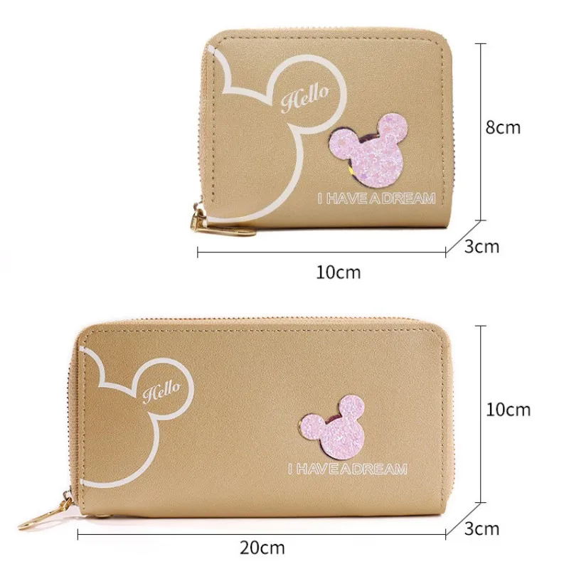 Disney Mickey Head Pattern Women\'s Wallet Figure Mickey Head Applique Coin Purse Student Adult Large And Small Size Wallet GIift