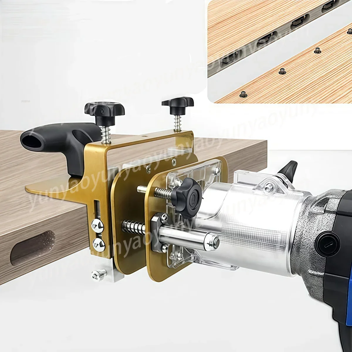 Aluminum Alloy Router Mortising Jig Adjustable Slotting Locator Compact Easy Use Woodworking Tool
