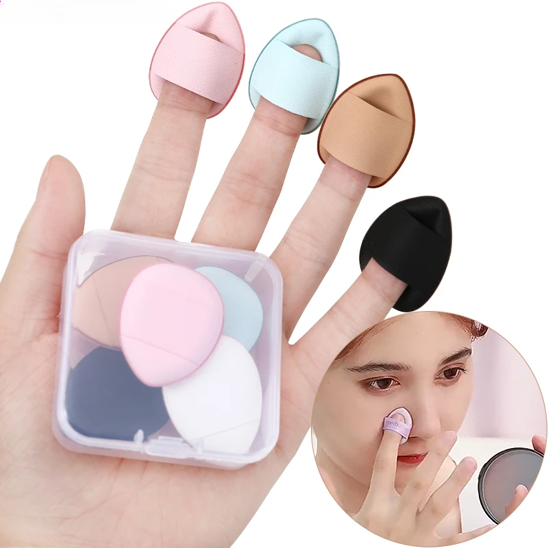 5/10/20 Pcs Mini Finger Puff Foundation Powder Detail Makeup Sponge Face Concealer Cream Blend Cosmetic Accessories Makeup Tools