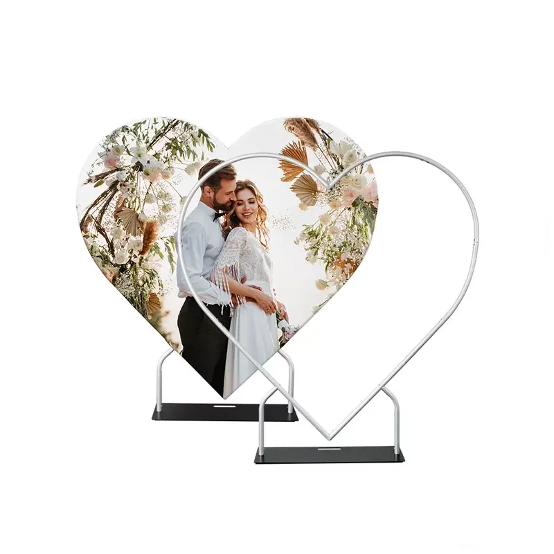 6.5ft Custom Heart-Shaped Aluminum Alloy Material Gender Reveal Baptism Wedding arch Backdrop Cover