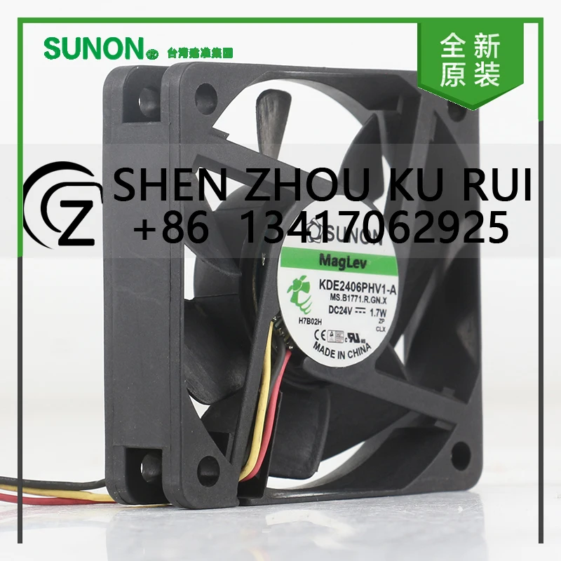 الأصلي Sunon 5 فولت 12 فولت 48 فولت تيار مستمر 24 فولت 1.7 واط التيار المتناوب EC 6015 60X60X15 مللي متر 6 سنتيمتر maglev فائقة الهدوء العاكس ثلاثة أسلاك KDE2406PHV1-A مروحة التبريد