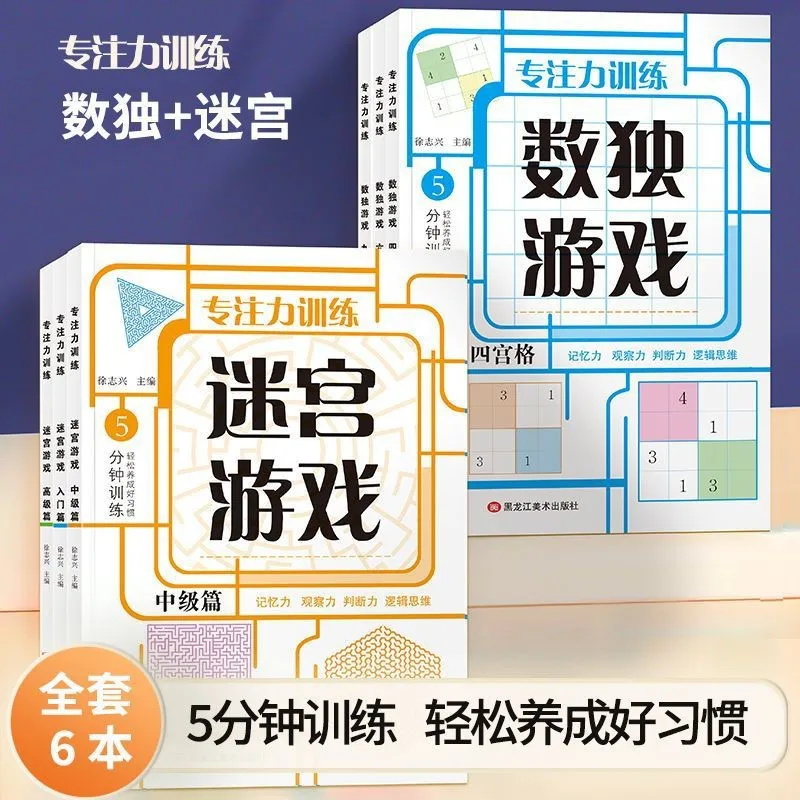 Introduction To Children's Sudoku Maze Game, with Four, Six, and Nine Grids, Pupils' Step-by-step Logical Thinking Training