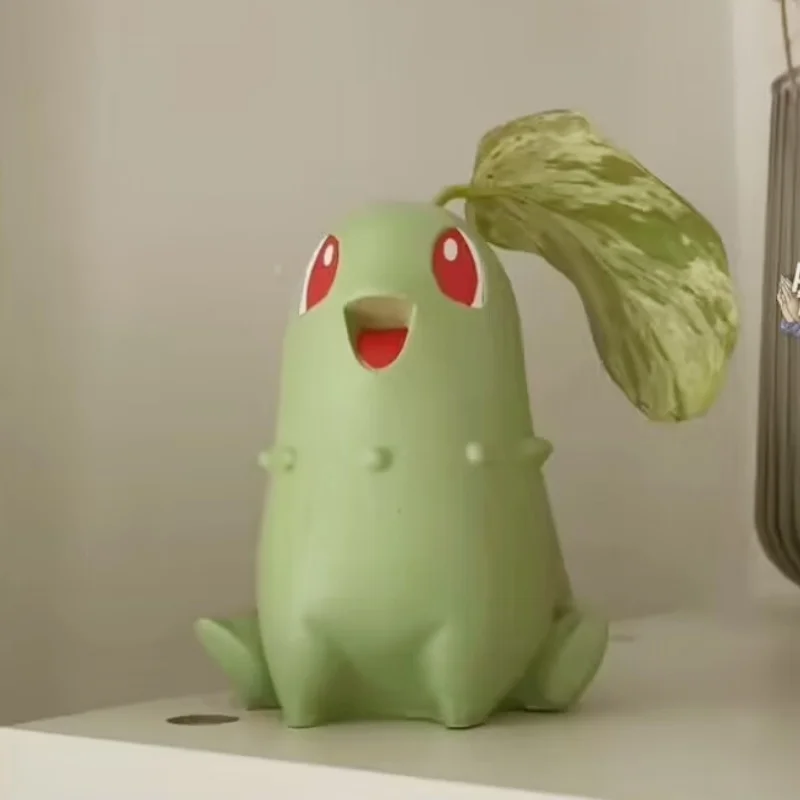 Pokemon Chikorita Kawaii sadzarka doniczka kreatywna doniczka Chikoritas statua wazon ozdoby model figurki wystrój prezenty zabawka