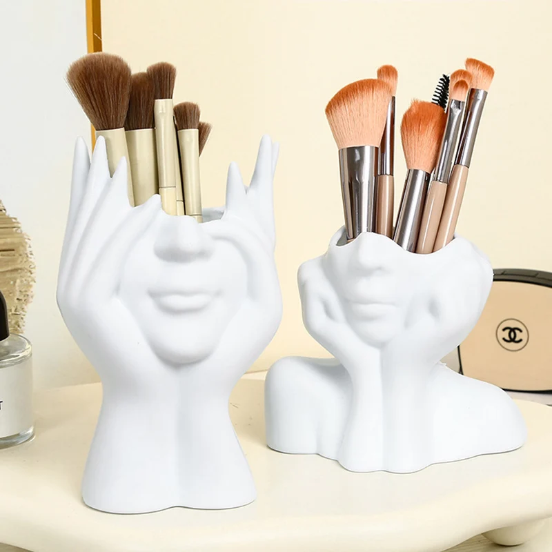 1PCS Creative Human Body Art Styling Office Supplies Desktop Multifunctional Storage Pen Holder Makeup Brush Holder Decoration