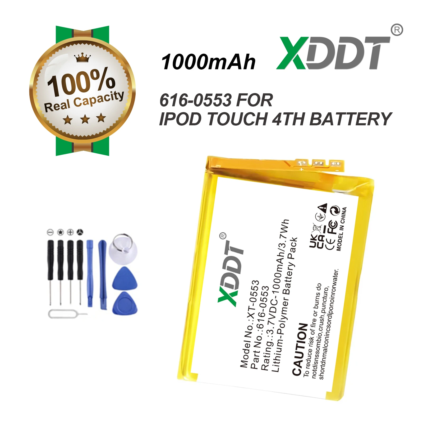 XDDT 616-0553 / LIS1458APPC Internal Li-Polymer Replacement 1000mAh Battery For iPod Touch 4th Generation 4 4g 616-0552