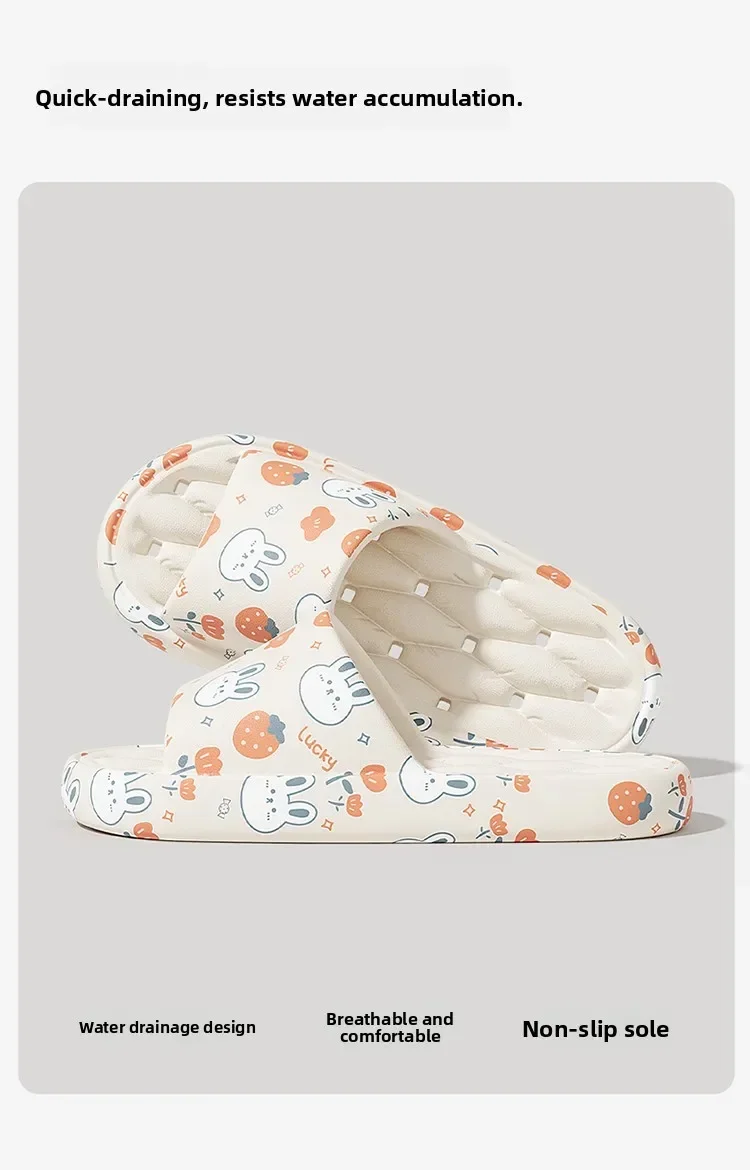 Badezimmer-Antirutsch-Hausschuhe Unisex für drinnen, geruchsabweisend, Sommer-Paar-Badesandalen im niedlichen Stil aus EVA-Material – Detail 4