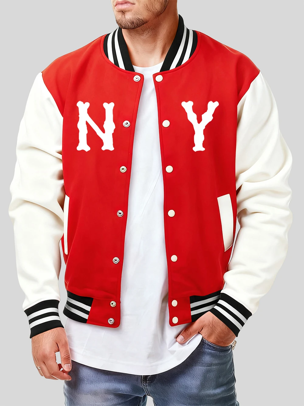 

New York Letter Printing Cotton Coats Men'S Winter Loose Baseball Jersey Fleece Warm Soft Jackets Hip Hop Pocket Men Clothes
