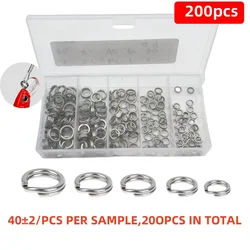 200 pieces stainless steel double circle swivel fish hook connector