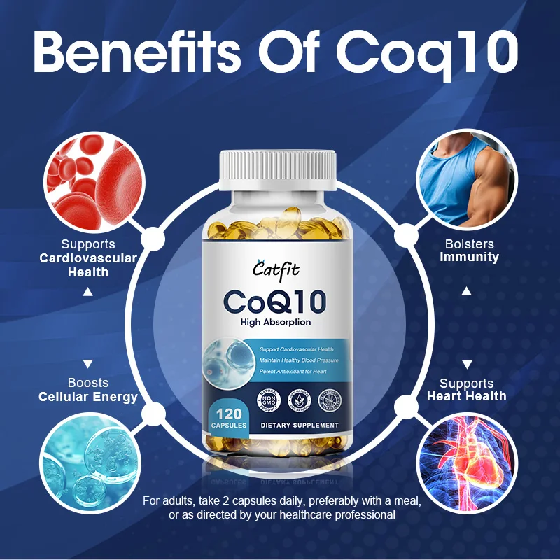 CoQ10 pur-supplément de coenzyme Q10 à haute absorption, vitamine enzymatique COQ-10 anticontinuité supplémentaire