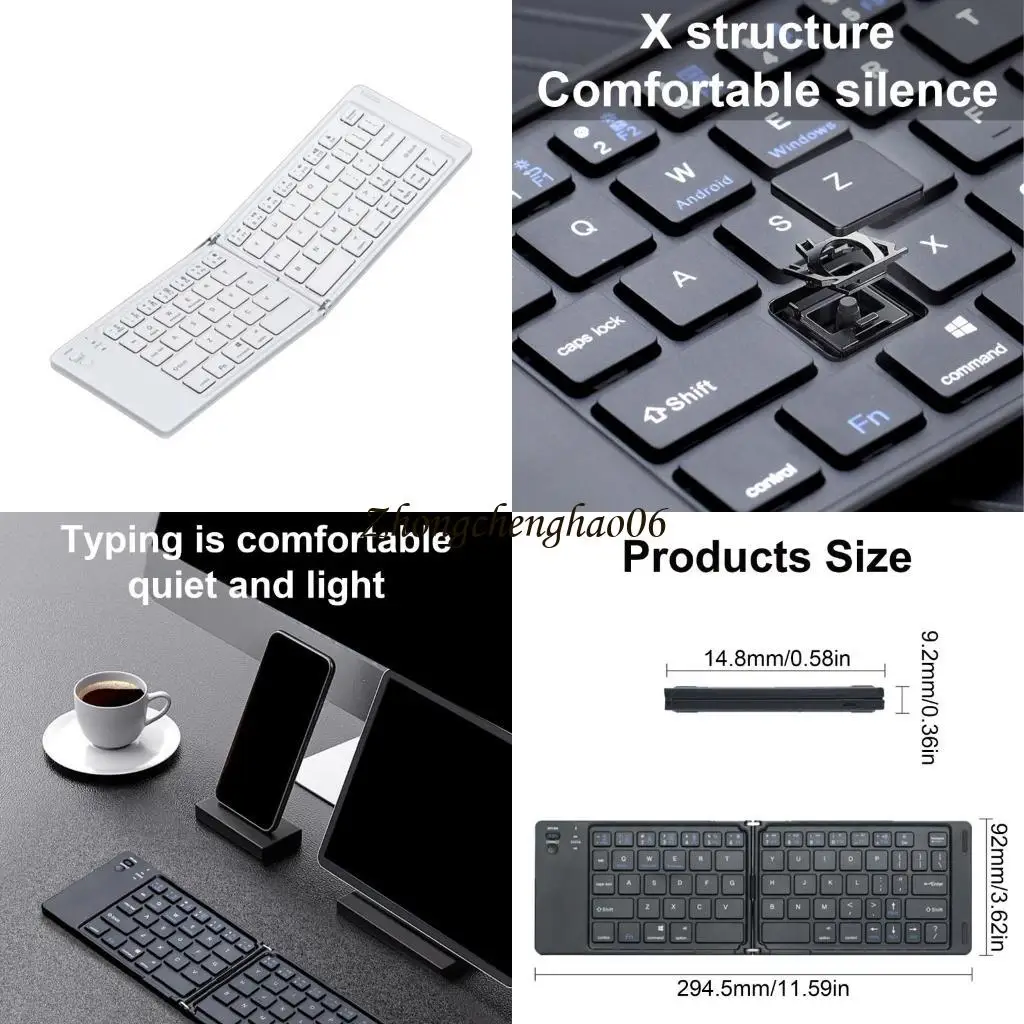 

Portable Keyboard Foldable Bluetooth-compatible Keyboard Wireless Folding 601F