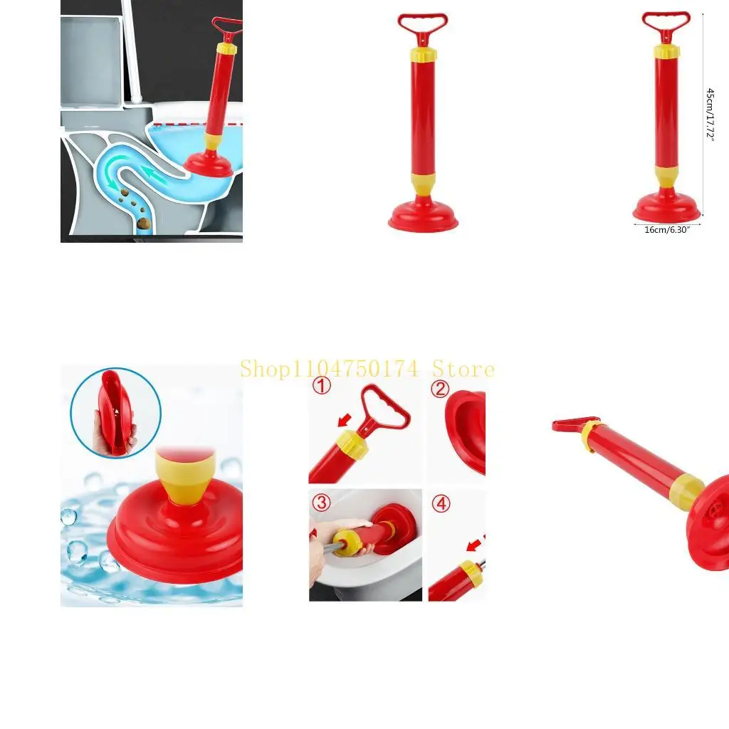 Powerful Bathroom Clog Cleaner Toilet Sink Drain Blaster Air Pump Plunger Suction Cup Pipe Cleaning Tool Top Sale