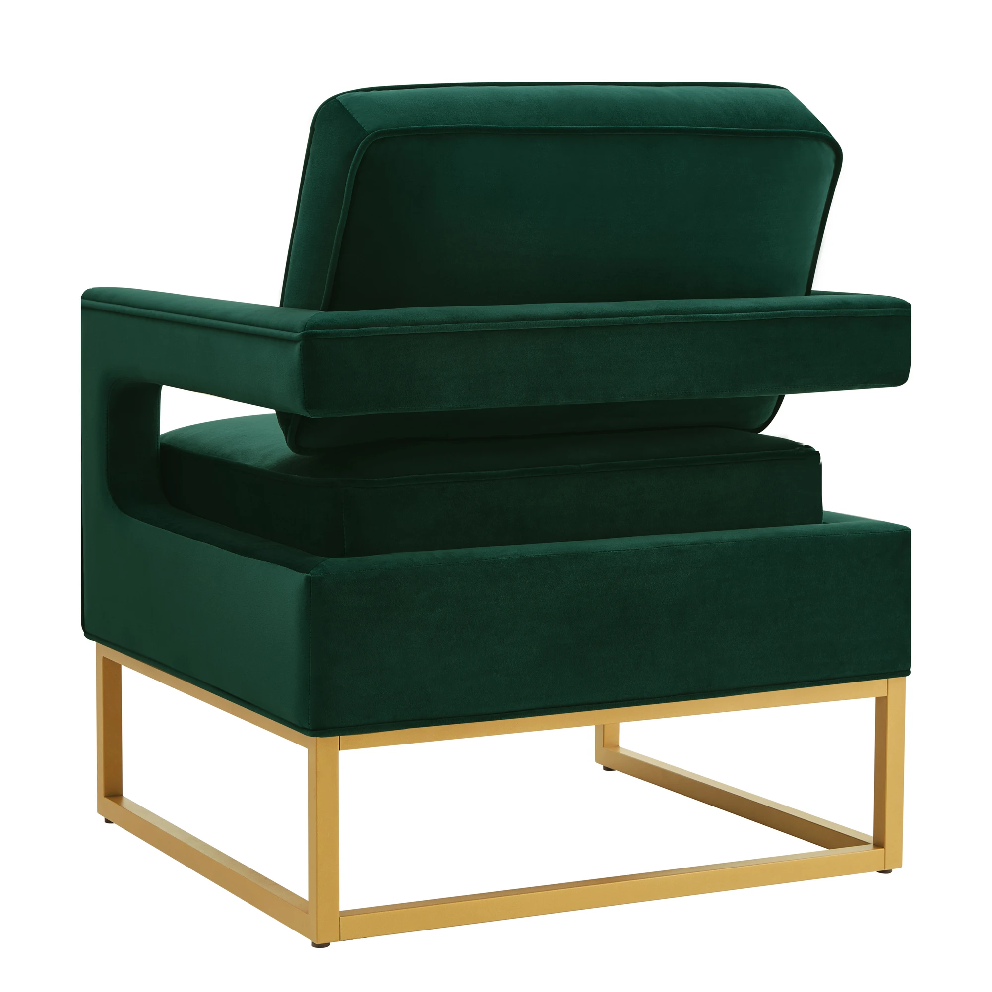Multifunctional Modern Decorative Chair Gold Metal Base Velvet Upholstered High Density Foam Cushioning Casual Open Armchair image 2