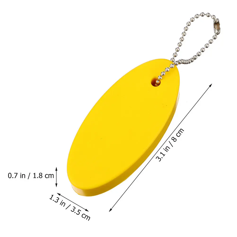 6 Pcs PU Material Keychain Floating Chains Rings for Outdoor Activities Floatable Boat Creative Oval