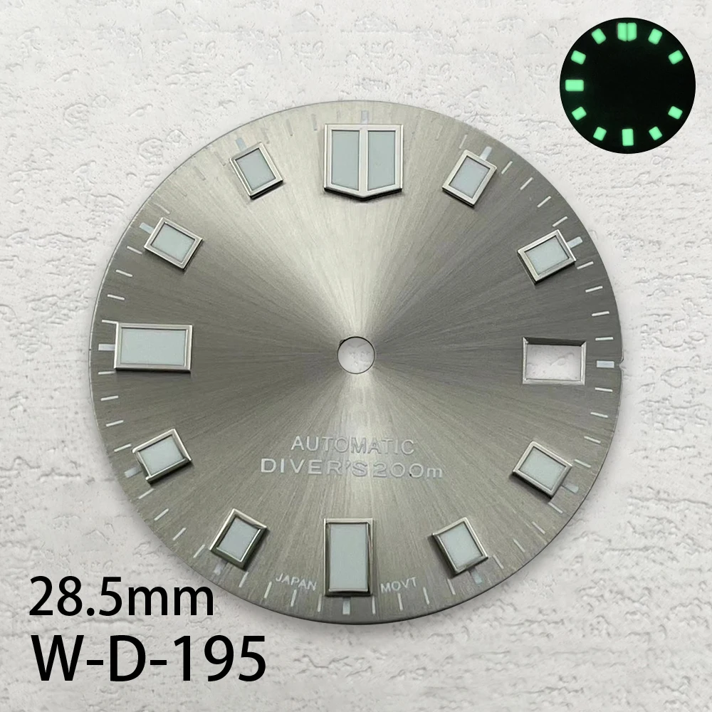 28.5mm S Logo Sunray Dial Fit NH35/NH36/4R/7S Movement Green Luminous Diving High-Quality Watch Modification Accessories
