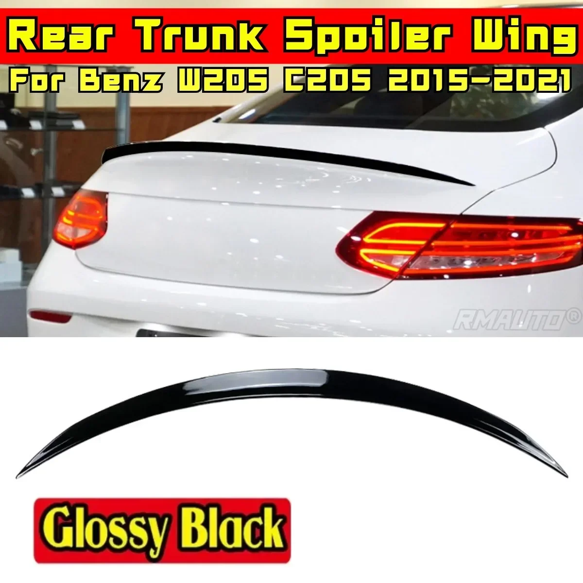 For Mercedes Benz C-class W205 C205 C63 AMG Coupe 2015-2021 Rear Spoiler Wing Exterior Part Car Rear Trunk Wing Car Accessories