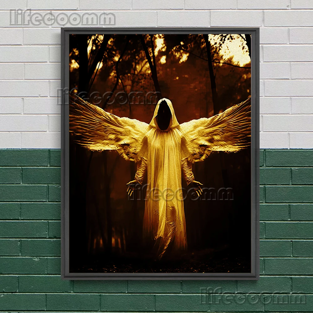 Creepy Fallen Angels Vintage Wall Art Canvas Painting Horror Blackened Angel Art Poster And Print Home Decoration Unframed