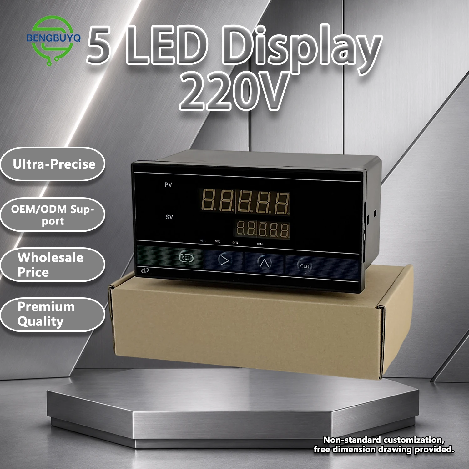 BENGBUZZYQ Choice Dual Row 5-Digit LED Digital Weighing Instrument Pressure Controller with OUT1 OUT2 Relay Output 90-260V AC