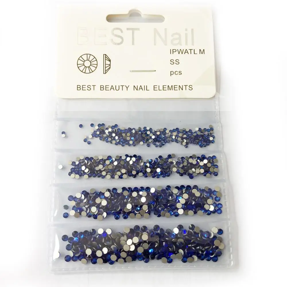 31 Colors SS4-SS8 Mix Sizes Flatback Non hotfix Crystal Glass  Nails Art Rhinestones For 3D Nail Art Rhinestones Decoration Gems