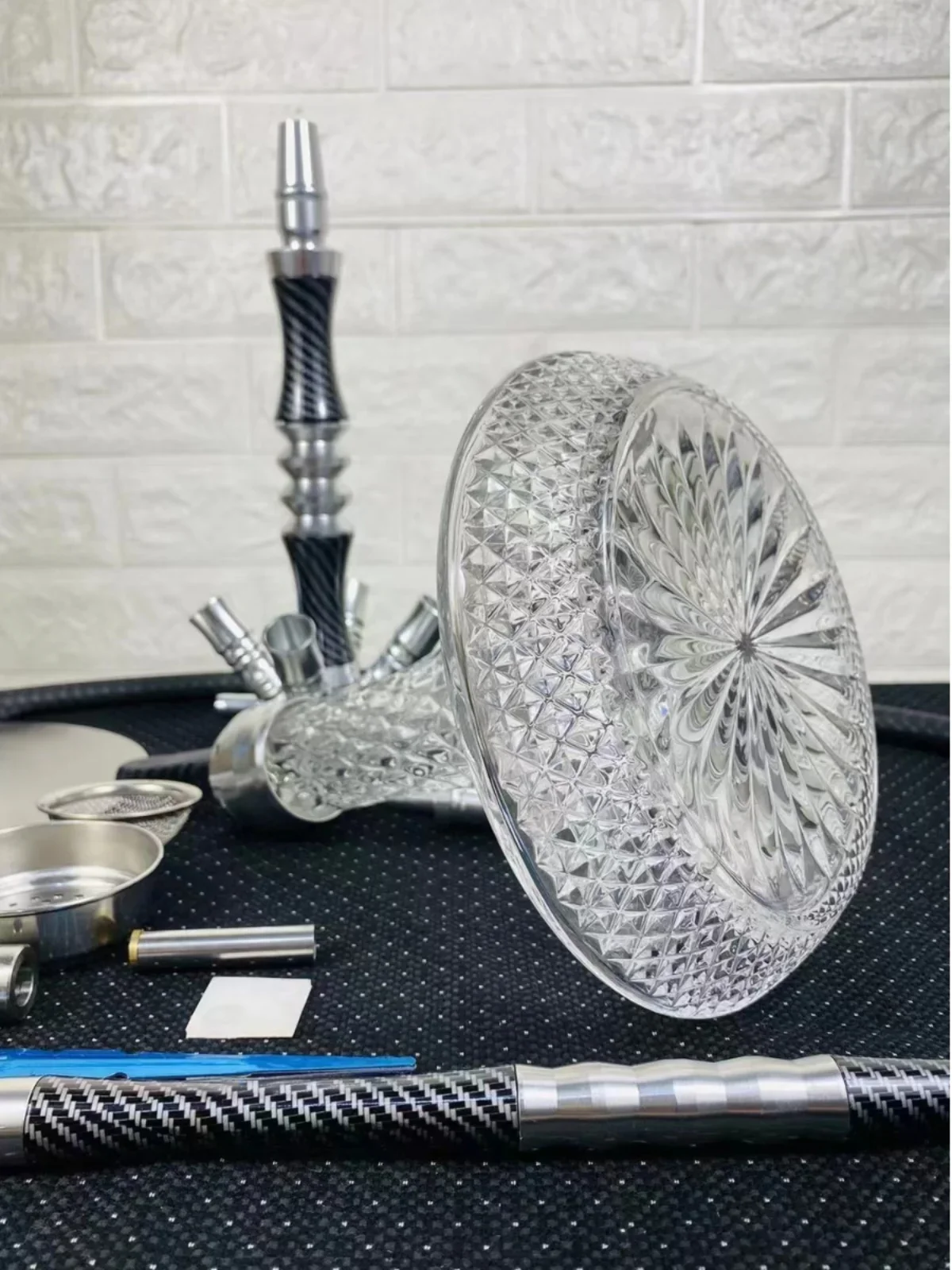 Arab hookah bar new large 60CM double tube carbon fiber alloy pot