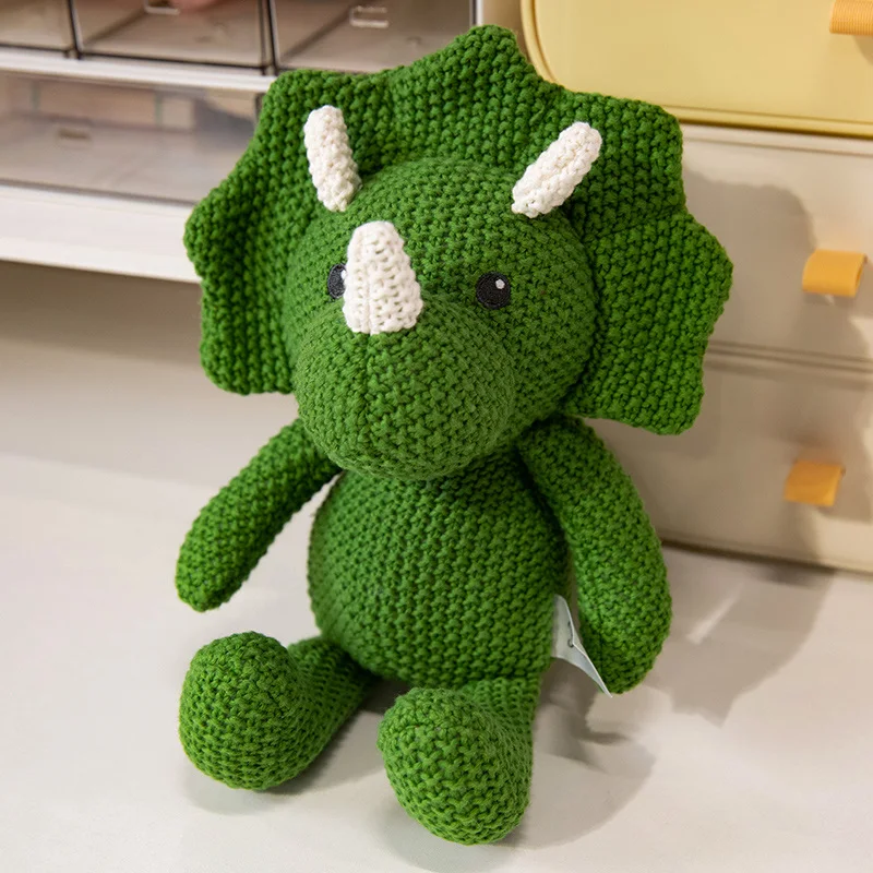 Jouets en peluche tricotés Kawaii, ours en peluche, lapin, éléphant, renard, dinosaure, poupée au Crochet, jouet éducatif apaisant pour enfants, accessoires de photographie