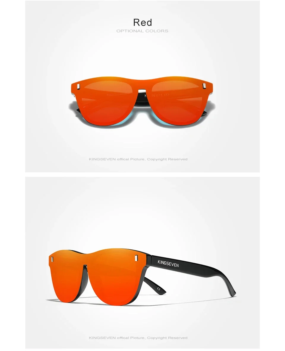 KINGSEVEN Runde Randlose Sonnenbrille TR90 Polarisierte Anti-UV400 frauen Brillen Männer Retro Outdoor Kausalen HD Spiegel Objektiv Gläser – Detail 8