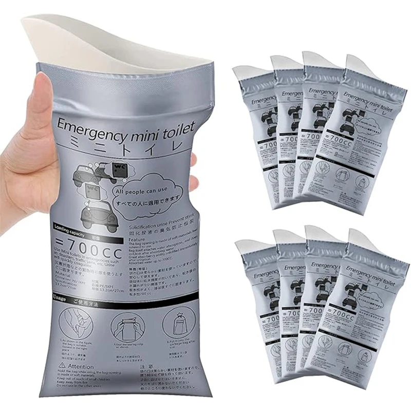 4PCS 700ml Emergency Disposable Urine Bags Portable Travel Mobile Toilet Urinal Bag for Women Men Baby Outdoor Vomit Bag Unisex