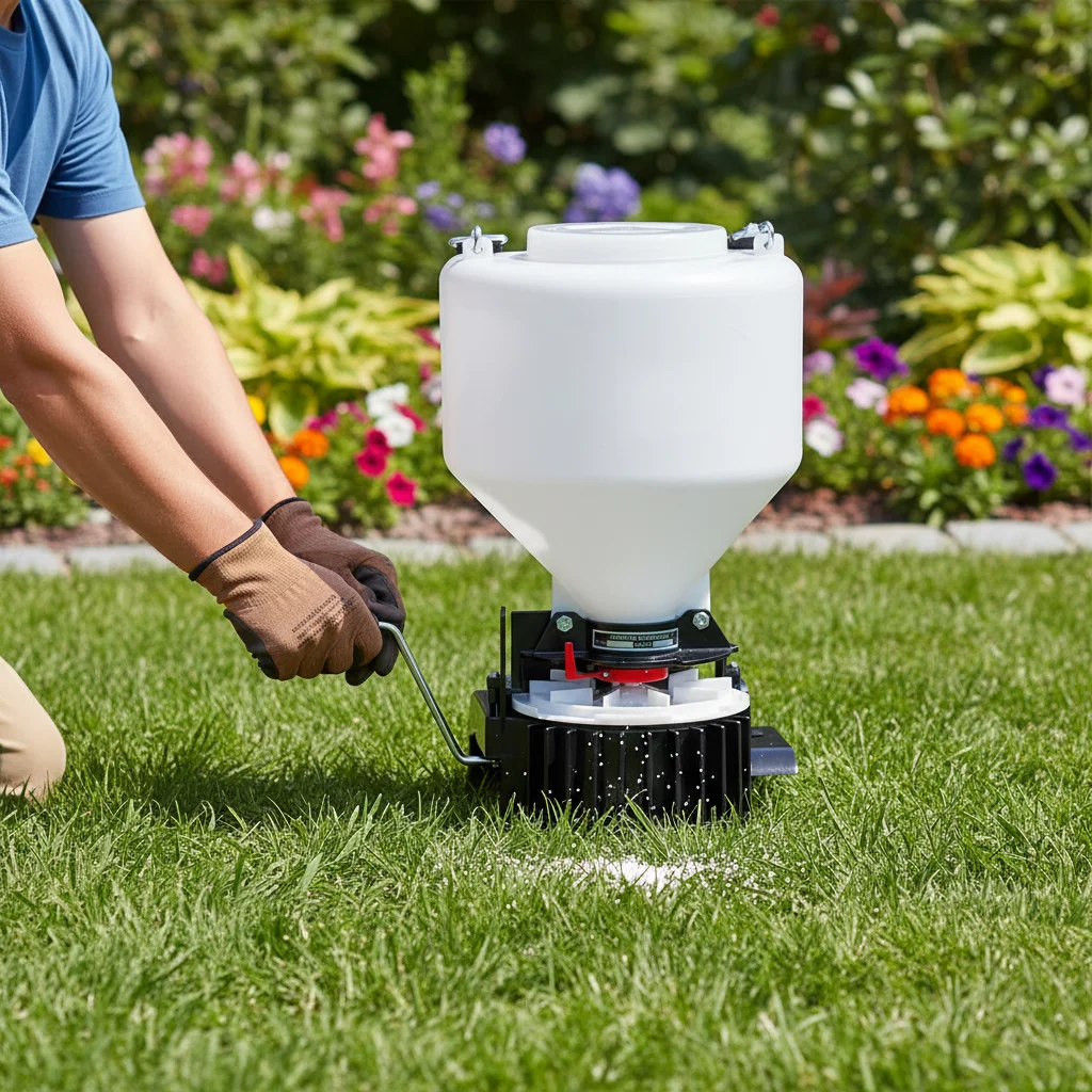 -For Multi-Purpose Spreader, Portable Rotary Fertilizer Spreader for Lawn, Garden & Ice Salt, Adjustable  Manual Seeder Tool*
