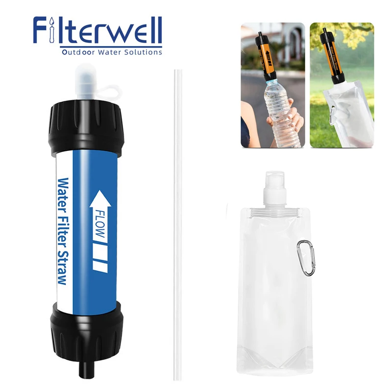 Filterwell Mini Hiking Water Filter Purifier Survival and Camping Accessories Outdoor Camp Travel Camper Gadgets Tourist Goods