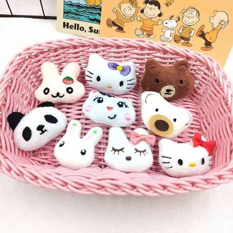 10PCS/Lot plush cartoon Animal Applique Crafts for Children Socks and Gloves Accessorie