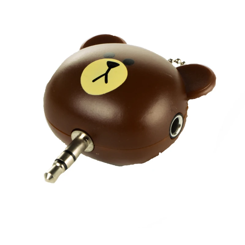 Cartoon Headset Deconcentrator One to two Music Sharing Device 3.5mm Anti Dust Plug Cell Phone Accessories For Iphone All Phone