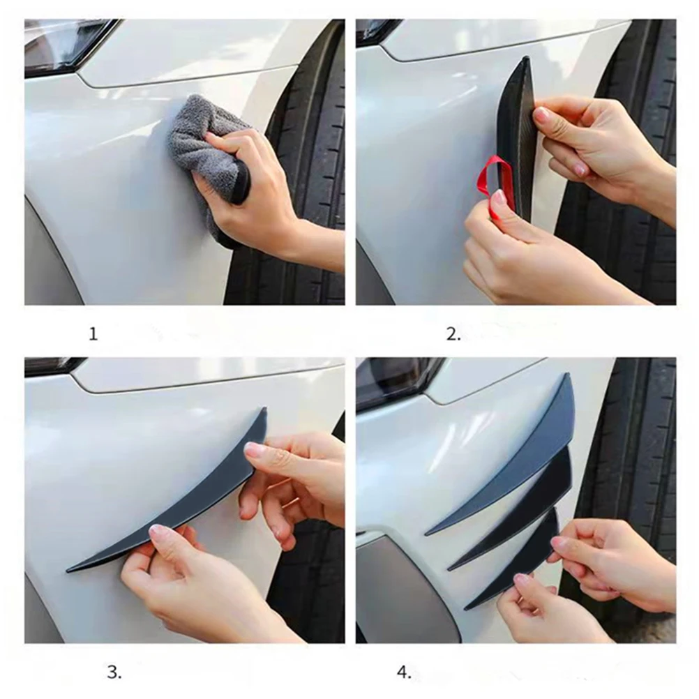 

6Pcs Bumper Lip Splitter Fins Spoiler Car Bumper Protective Cover Pvc Bumper Protection Stylish Design