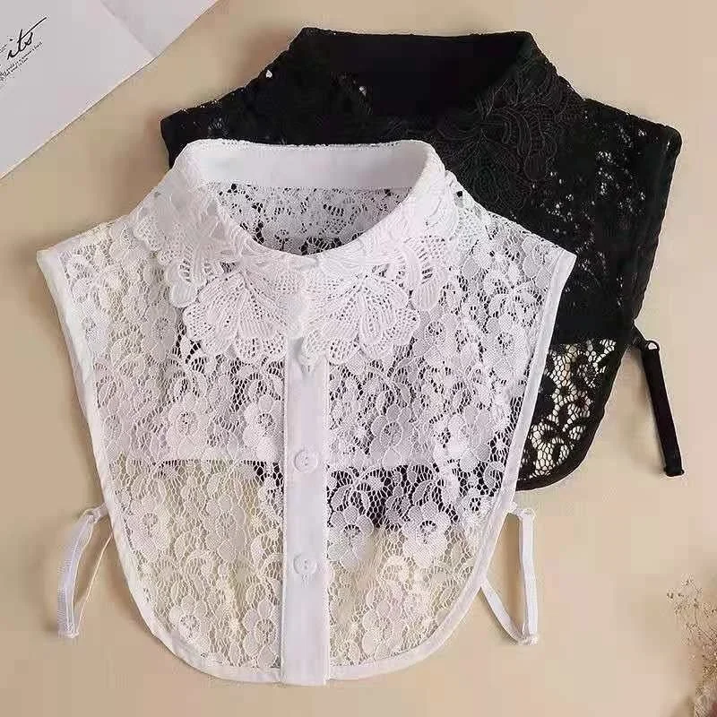 Fake Collar New Women Spring Autumn Versatile Sweaters Fashion Trend Lace Chiffon Popular Western Decorative