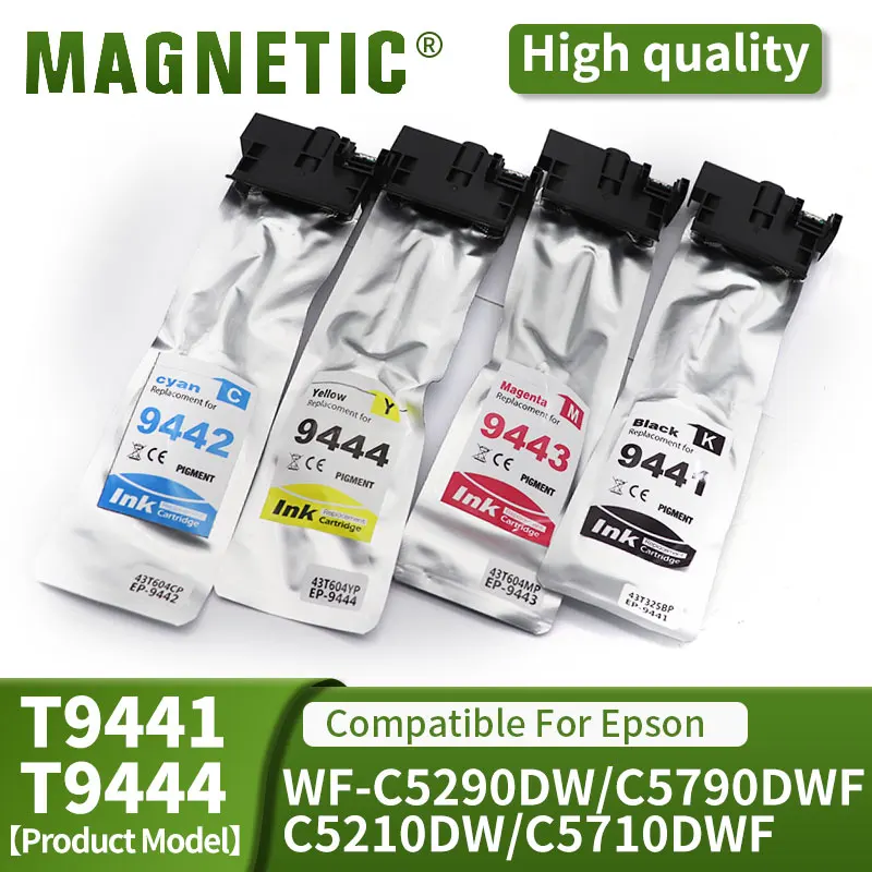 compatible for Epson T9451 T9452 T9453 T9454 Pigment Ink Bag WorkForce Pro WF-C5290 C5790 C5210 C5710 Printer(European version)