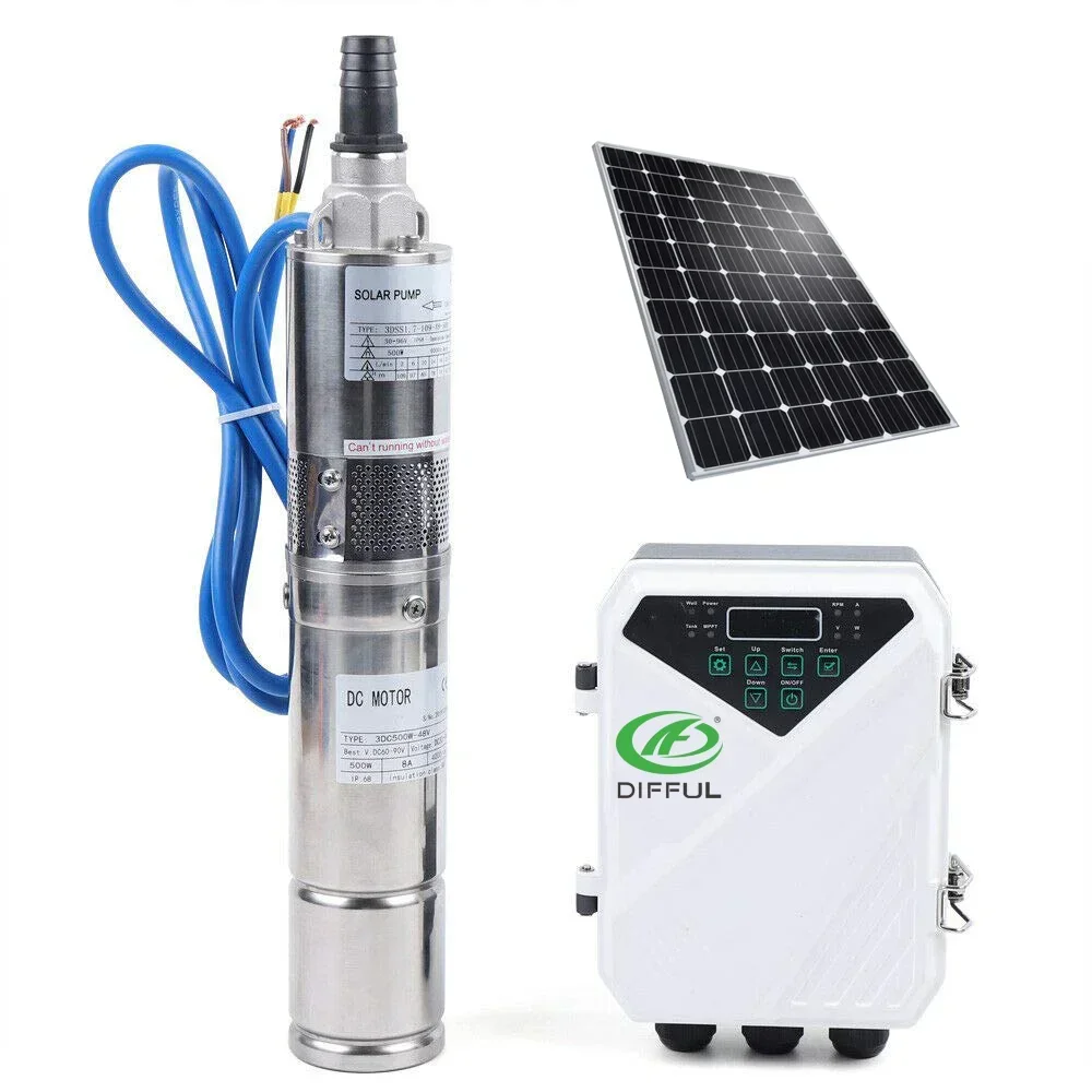 dc high pressure 48v 120m deep well Submersible solar water  pump